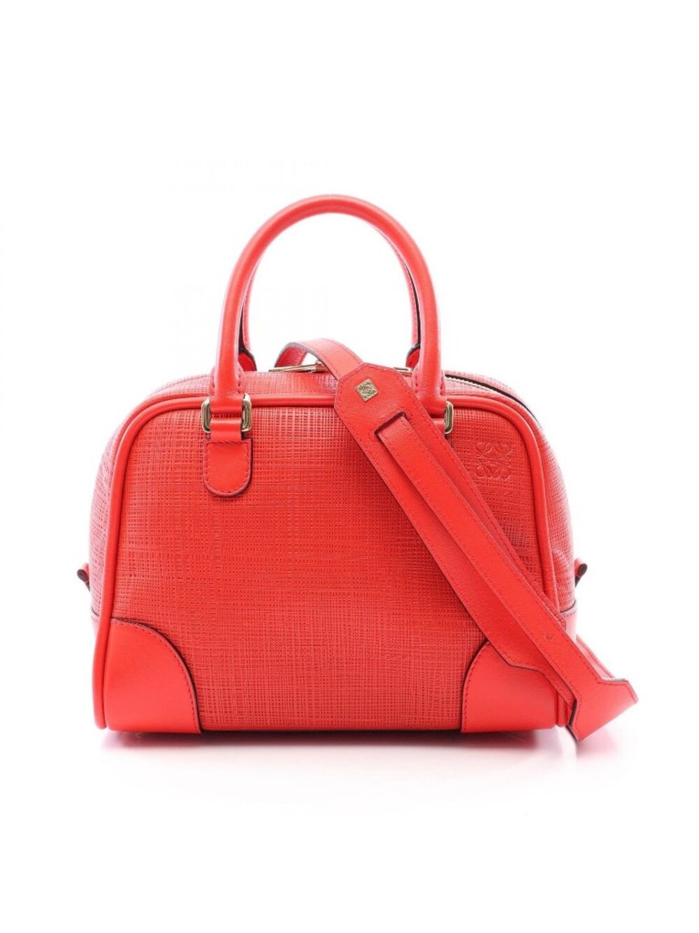 Loewe Handbag Amazona 75 2-Way Red Leather Small